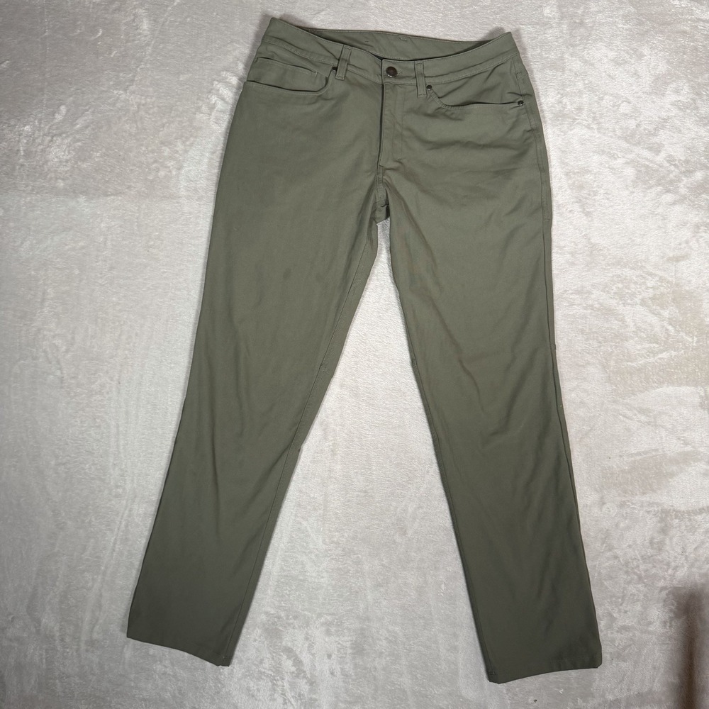 Lululemon ABC Pant Mens 30 Olive Green Warpstreme Slim Fit 5-Pocket Tech Utility